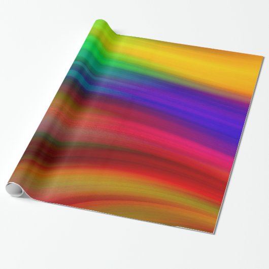 Abstracte Waterverf Regenbooglegant Multicolor Cadeaupapier (Uitgerold)