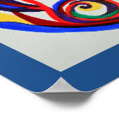 Abstracte waterverf regenboogyin yang poster (Hoek)