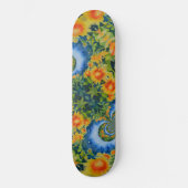 Abstracte waterverf retro bloemen geel zonnebloeme persoonlijk skateboard (Voorkant)