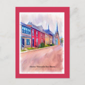 Abstracte Waterverf rijhuizen Briefkaart (Voorkant)