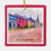 Abstracte Waterverf rijhuizen Keramisch Ornament (Voorkant)