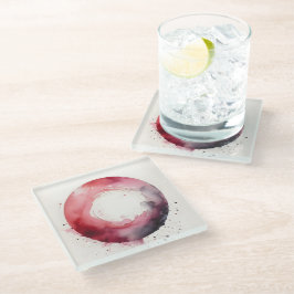 abstracte waterverf ring glazen onderzetter