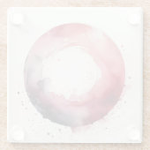 abstracte waterverf ring glazen onderzetter (Achterkant)