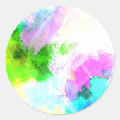 Abstracte waterverf ronde sticker (Voorkant)