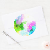 Abstracte waterverf ronde sticker (Envelop)