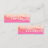 Abstracte Waterverf Roze aangepaste pictogrammen v Mini Visitekaartje (Voorkant / Achterkant)