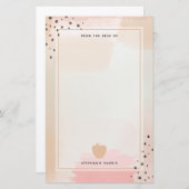 Abstracte Waterverf Roze Apple-leraar Briefpapier (Voorkant / Achterkant)