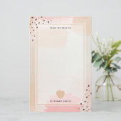 Abstracte Waterverf Roze Apple-leraar Briefpapier (Staand voorkant)