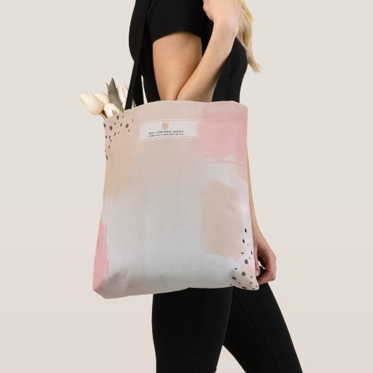 Abstracte Waterverf Roze Apple-leraar Tote Bag (Dichtbij)