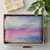 Abstracte Waterverf Roze Blauw Wit Tissuepapier (Geschenk)
