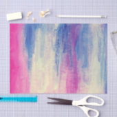Abstracte Waterverf Roze Blauw Wit Tissuepapier (Craft)