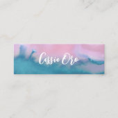 Abstracte Waterverf Roze blauwe aangepaste sociale Mini Visitekaartje (Voorkant)