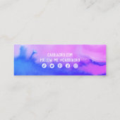 Abstracte Waterverf Roze blauwe aangepaste sociale Mini Visitekaartje (Achterkant)