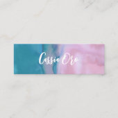 Abstracte Waterverf Roze Blauwgroen aangepaste soc Mini Visitekaartje (Voorkant)
