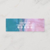 Abstracte Waterverf Roze Blauwgroen aangepaste soc Mini Visitekaartje (Achterkant)