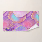 Abstracte waterverf roze blauwgroen goudlavendel a bad handdoek (Handdoek)