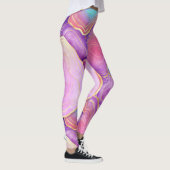 Abstracte waterverf roze blauwgroen goudlavendel a leggings (Rechts)