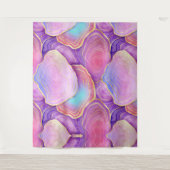 Abstracte waterverf roze blauwgroen goudlavendel a wandkleed (Voorkant)