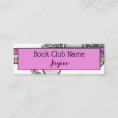Abstracte waterverf roze, boekenclub contactkaartje (Achterkant)
