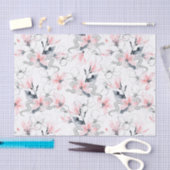 Abstracte Waterverf Roze Dogwood Flowers & Snakes Tissuepapier (Craft)