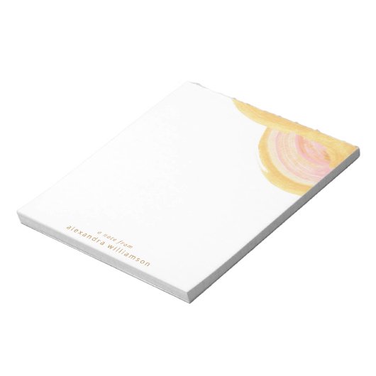 Abstracte Waterverf Roze en Goud op maat Notitieblok (Linkerzijde)