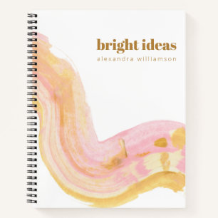 Abstracte Waterverf Roze en Goud op maat Notitieboek