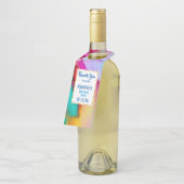 Abstracte Waterverf roze en Turquoise Marble Flessenhanger (Schuin)