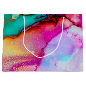 Abstracte Waterverf roze en Turquoise Marble Groot Cadeauzakje (Voorkant)
