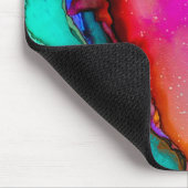 Abstracte Waterverf roze en Turquoise Marble Muismat (Hoek)