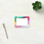 Abstracte Waterverf roze en Turquoise Marble Post-it® Notes (Kantoor)