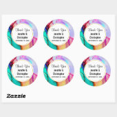 Abstracte Waterverf roze en Turquoise Marble Ronde Sticker (Vel)