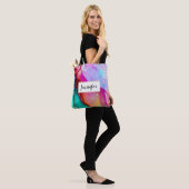Abstracte Waterverf roze en Turquoise Marble Tote Bag (Op model)
