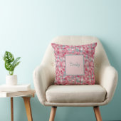 Abstracte Waterverf Roze en Wit Patterned Kussen (Stoel)