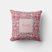 Abstracte Waterverf Roze en Wit Patterned Kussen (Voorkant)