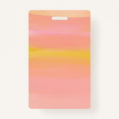 Abstracte Waterverf Roze Geel Gepersonaliseerd Badge (Achterkant)