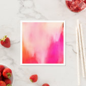 Abstracte Waterverf Roze Koraal Sinaasappel Kleurr Servetten (Insitu)