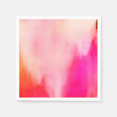 Abstracte Waterverf Roze Koraal Sinaasappel Kleurr Servetten (Voorkant)