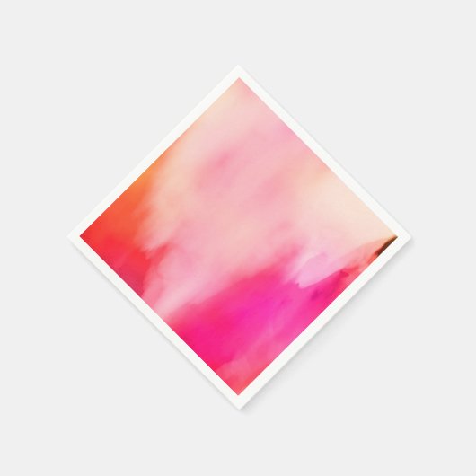 Abstracte Waterverf Roze Koraal Sinaasappel Kleurr Servetten (Hoek)