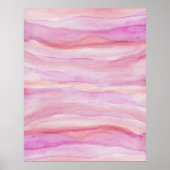 Abstracte Waterverf Roze Lagen Agaat Art Poster (Voorkant)