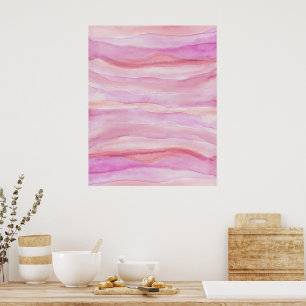 Abstracte Waterverf Roze Lagen Agaat Art Poster