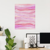 Abstracte Waterverf Roze Lagen Agaat Art Poster (Thuiskantoor)