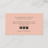 Abstracte Waterverf Roze Makeup Artist Visitekaartje (Achterkant)