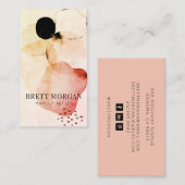 Abstracte Waterverf Roze Makeup Artist Visitekaartje (Voorkant / Achterkant)