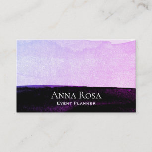 *~* Abstracte Waterverf Roze Paarse zwarte lavende Visitekaartje