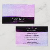 *~* Abstracte Waterverf Roze Paarse zwarte lavende Visitekaartje (Voorkant / Achterkant)