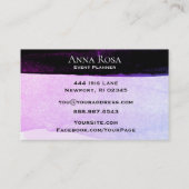 *~* Abstracte Waterverf Roze Paarse zwarte lavende Visitekaartje (Achterkant)