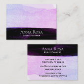 *~* Abstracte Waterverf Roze Paarse zwarte lavende Visitekaartje (Voorkant / Achterkant)