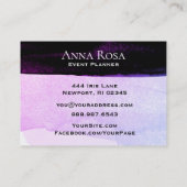 *~* Abstracte Waterverf Roze Paarse zwarte lavende Visitekaartje (Achterkant)