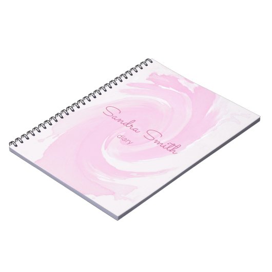 Abstracte Waterverf Roze penseel Smert Spiral Notitieboek (Linkerzijde)