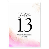 Abstracte Waterverf Roze penseelstreken & goud Kaart (Voorkant)